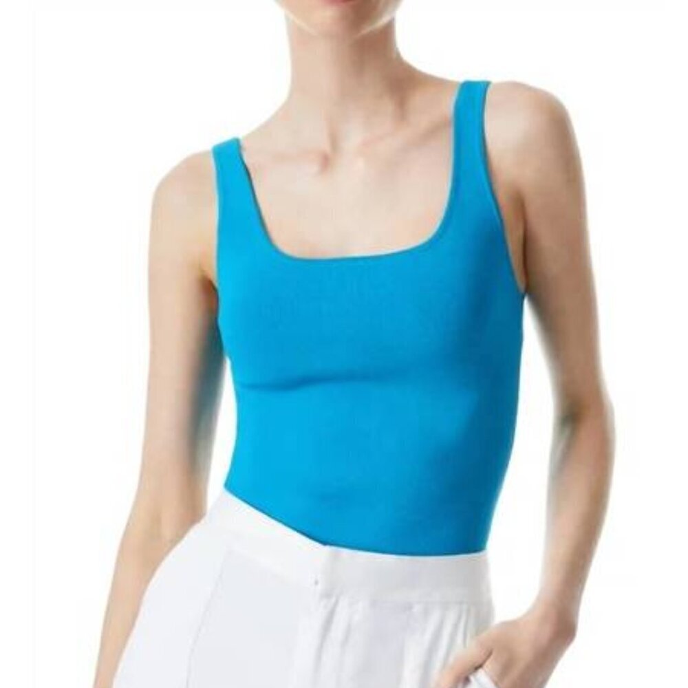 Alice + Olivia Daryn Tank Sweater in Ocean Blue. Sz: XL